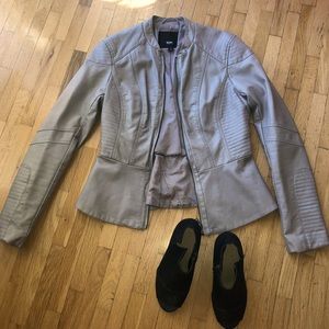 Mossimo gray vegan leather Moto jacket S like new